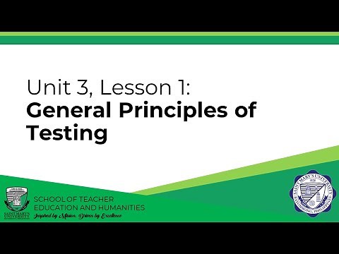 Assessment in Learning 1 - General Principles of Testing