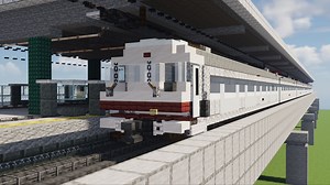 【Minecraft】"白头" M-Train (修正早期系统) 电力动车组 建筑教程 (1.5:1)