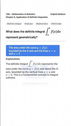 Understanding Definite Integral Geometry 12th Math