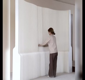 Folding Room Dividers, Portable Paper Partition, Retractable Privacy Screen for Dorm Studio Office Dressing Room Beauty Salon, Versatile Shapes, Easy for USE and Storage, Brown