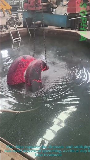 Satisfying Quenching Process: Glowing Hot Metal Cooled in Water
