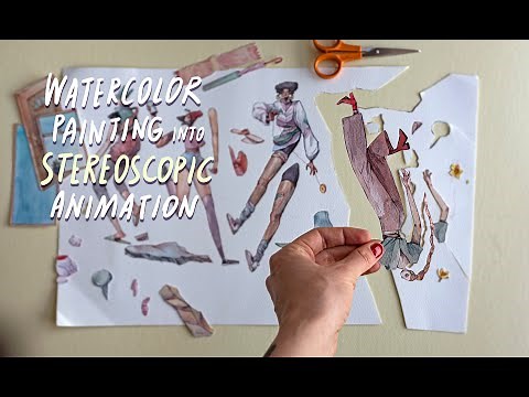 Watercolor painting meets stereoscopic animation!