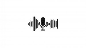 Microphone Sound Waves Animation on a White Background. Audio Waveform Animation
