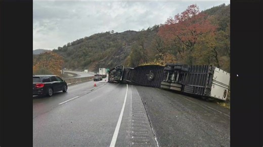 Semi-truck crash on I-5 northbound near Canyonville causes significant traffic delays