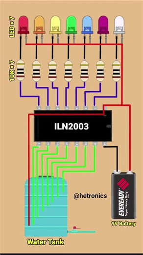 Water Level Inductor using ILN2003 #circuit