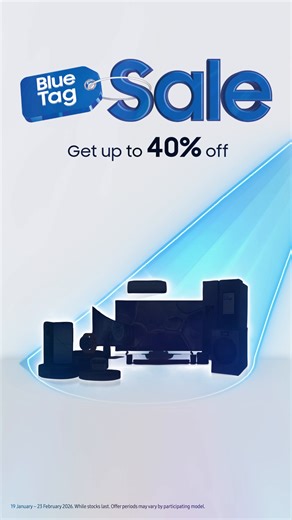 Your dream gadgets and home essentials will be getting more affordable. Prepare to grab your favourites Samsung devices with up to 40% off on the Blue Tag Sale! 💙 Learn more on Samsung•com
