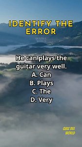 125K views · 2.9K reactions | Identify The Error 57 #English #englishgrammar #englishlesson #englishlearning #quiz | Quizbee World | Facebook