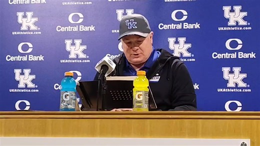 In reference to Cutter Boley trucking a defender today, Mark Stoops wants Cutter to protect himself, but also acknowledges the energy it can bring to the team. | Bluegrass Sports Nation