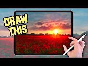 IPAD PAINTING MADE EASY - Poppy Field Landscape Procreate tutorial