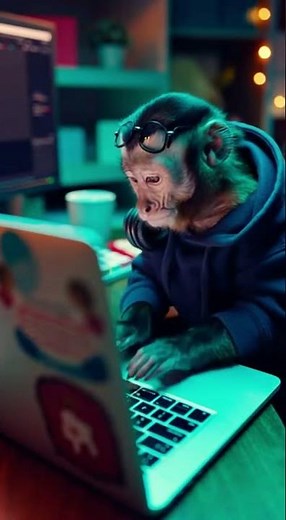 When your monkey coworker is more focused than you 👔 #relatable #work