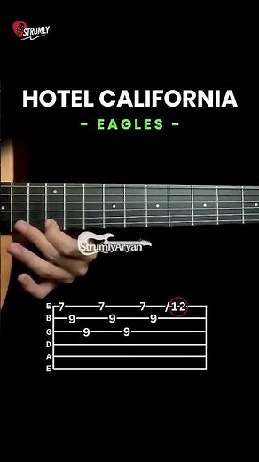 Eagles - Hotel California Guitar Easy Solo Lesson #strumly #guitar #guitarlesson #guitartutorial