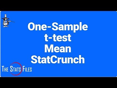 7.3.21 Single-sample t-test for Population Mean Sigma Not Known StatCrunch