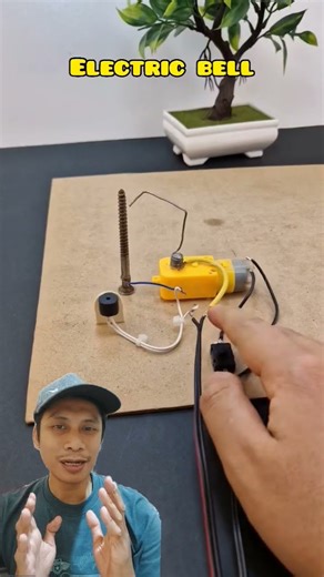 Mini Electric Bell Mechanism Using DC Motor #experiment #innovation #dcmotor #miniproject