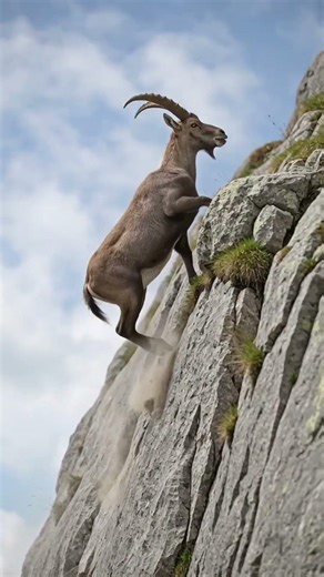 Gravity-Defying Ibex Goats: Masters of the Mountains | 🐐 #wildlife #nature#goat