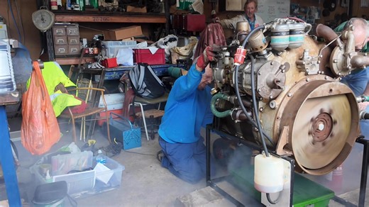 The Rolls Royce twin rotor diesel engine. After the last post explanations regarding running the the Wankel it was moment of truth time!! As it was a development engine at RR the development continues at the Anson! At least it fired a number of times!! Geoff has looked at the fuel pump and it wasn’t going into the cold start fuel position similar to the button on a Gardner. Some hot air on the engine intake might also help as we dint know with it being a water cooled engine did it require water 