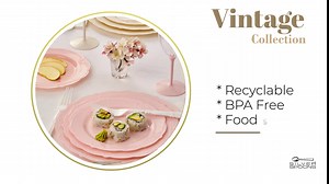 Vintage Embossed Serving Trays (3 PC) Disposable Platters for Party 12.5" x 9", Plastic Trays for Food, Snacks, Charcuterie, Desserts, Sweets, Perfect for Upscale Weddings, Buffets, and Events - White