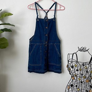 AMERICAN EAGLE Demin Overall Skirt Tie adjustable Straps Size S