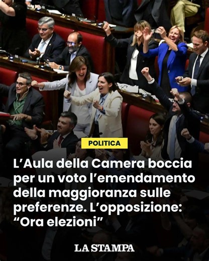 LEGGE ELETTORALE, MAGGIORANZA BOCCIATA per un voto sulle preferenze