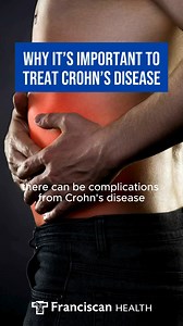 1.1K views | Crohn's disease can turn your life into a gastrointestinal nightmare. While there is no cure for Crohn's disease, there are treatments that can help ease its symptoms. Learn more. https://www.franciscanhealth.org/community/blog/crohns-disease-treatment #Crohns #CrohnsDisease | Franciscan Health | Facebook