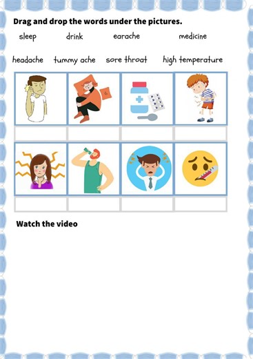 I'm too ill. Health problems. worksheet