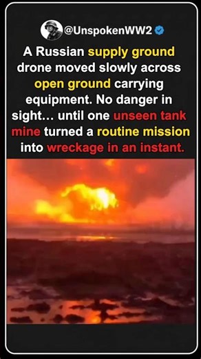 Russia’s Ground Drone Hit a Hidden Mine #shorts
