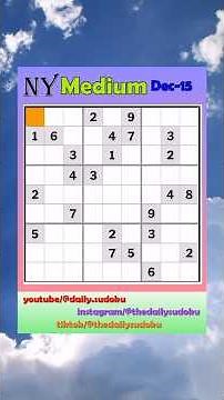The New York Times Daily #Sudoku 2025-12-15 Medium #puzzle #games #education #braingames