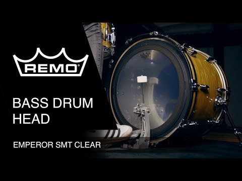 REMO Emperor SMT Clear Bass Drum Head (SOUND DEMO)