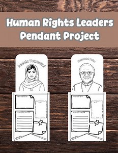 Human Rights Leaders Pendant Project | Civil Rts & Activists Coloring/Research