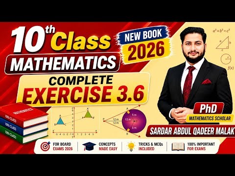 Class 10 Math Exercise 3.6 New Book 2026 | 10th Class Math Chapter 3 Ex 3.6 | English-Urdu Medium