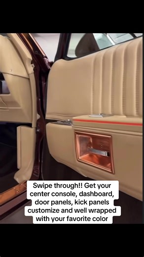 Swipe through!! Get your center console, dashboard, door panels, kick panels customize and well wrapped with your favorite color #centerconsolesonly #boxchevy #chevynation #caprice #fypage