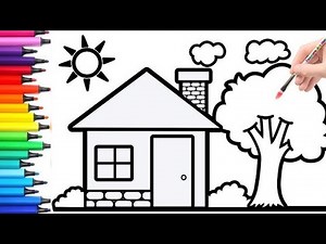 HOW TO DRAW A HOUSE EASY | Drawing House form Shapes How to draw a House for Kids