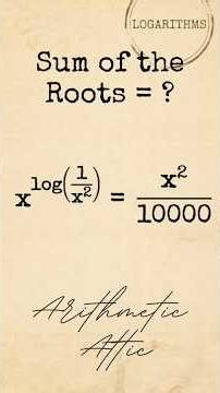 Solving Logarithmic Equations | Arithmetic Attic