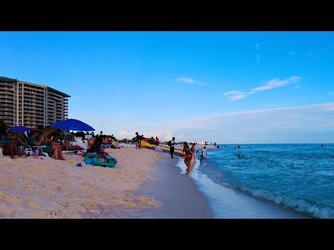 Destin Beach Walk, Relaxing Ocean Sounds | Florida 4K