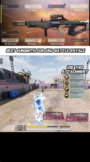 Best EM2 Gunsmith for BR | Perfect AR Build for Call of Duty Mobile #shorts#codmshorts #gunsmithcodm