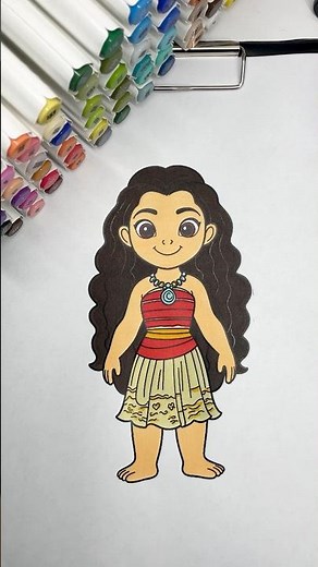 Coloring Moana #moana #coloring #coloringtime #markers