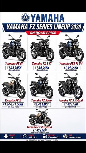 yamaha Fz series Lineup 2026 👑 #automobile #bikelovers #yamahafz #ytshorts #shorts
