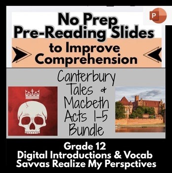 Macbeth & The Canterbury Tales Pre-Reading & Vocabulary | My Perspectives Bundle