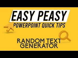 Random Text Generator in PowerPoint 🚀Easy Peasy Quick Tips🚀