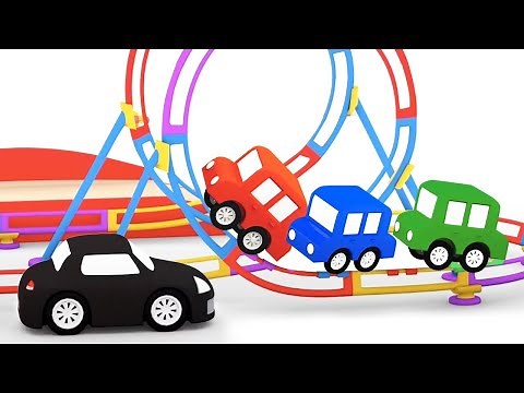 Die 4 kleinen Autos im Freizeitpark - Zeichentrickfilm für Kinder mit tollen Spielzeugautos