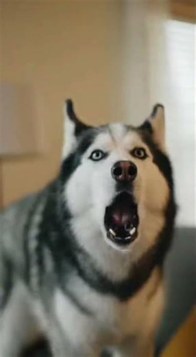 A husky dramatically yelling #husky #dog #huskylife