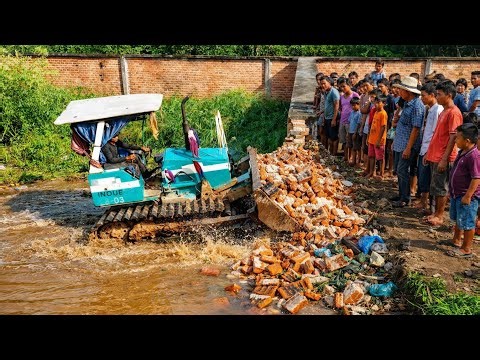 Amazing New Complete PROJECT!! 5 Ton Truck Dumping & Bulldozer Pushing Soil