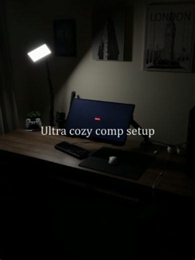 ultra cozy comp setup #setup #clean #techtok #comp #viral #setupgaming #videoviral #virał #cozy