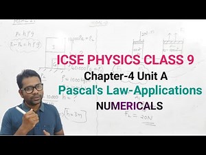 ICSE PHYSICS |CLASS 9|Pressure in Fluids|Pascal'sLaw|Hydraulic Machine|Numericals