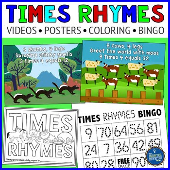 Multiplication Facts Practice - Times Rhymes Videos, Posters, Bingo & Coloring