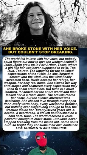 SHE BROKE STONE WITH HER VOICE. BUT COULDN'T STOP BREAKING.