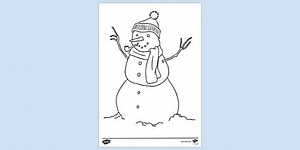 Christmas Snowman Colouring Sheet