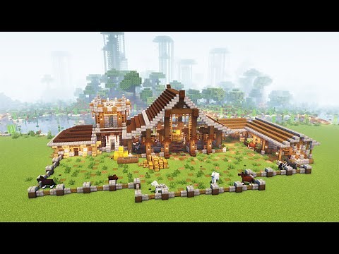 How to build Medieval Horse Stables - Minecraft tutorial