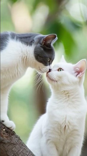 Tree Branch Par Do Pyari Billiyaan 🐱🌿 | Nature Cat Video #shorts