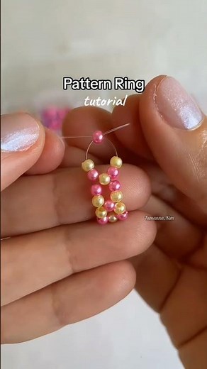 DIY Beaded Pattern Ring 💗 Easy & Aesthetic Jewelry Tutorial | Viral Beaded Ring Idea! #diyjewelry
