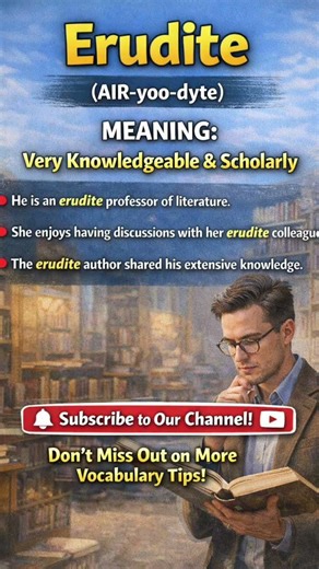 Erudite 📚 | Sound Smart with This Powerful English Word #wordoftheday #englishlanguage